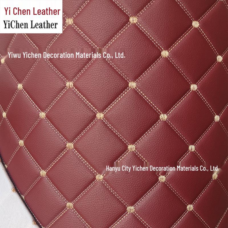 Diamond Lattice Sponge-Backed PVC Leather Fabric for Car Interiors