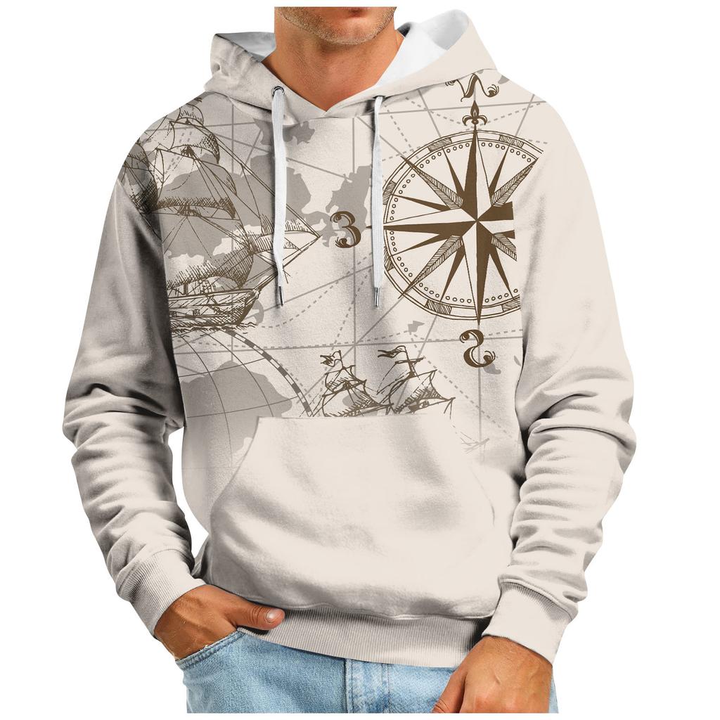 Мужская толстовка с капюшоном в стиле ретро с длинным рукавом, топы, куртка, верхняя одежда