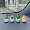 Mini Cute Succulent Plant Pots Resin Dollhouse Miniature Succulent Potted Cactus Car Ornament