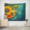 Подсолнух Цветок Гобелен Комната Общежитие Прикроватное Украшение Фото Холст Настенный Гобелен Целительный Стиль Настенное Украшение