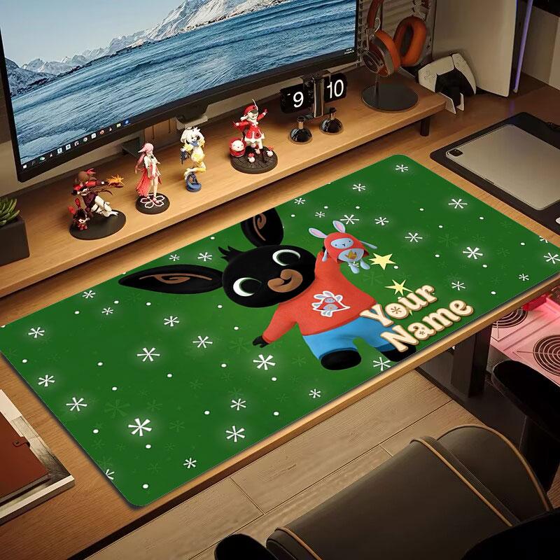 Bing Custom Name Large Size Mouse Pad Large Gaming Table Cushion Non-slip Laptop Tablet Big Mousepad XXL Mat Mini PC Playmat With Lock edge