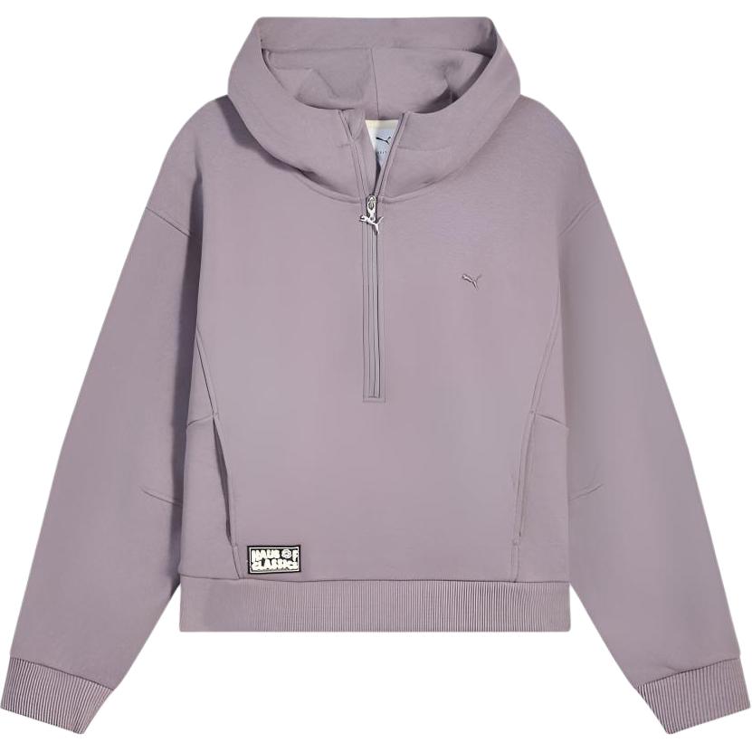 Puma Classics FW25 Haus Of Fleece Теплый Свободный Худи с Полумолнией и Длинным Рукавом Женская толстовка 633515-64