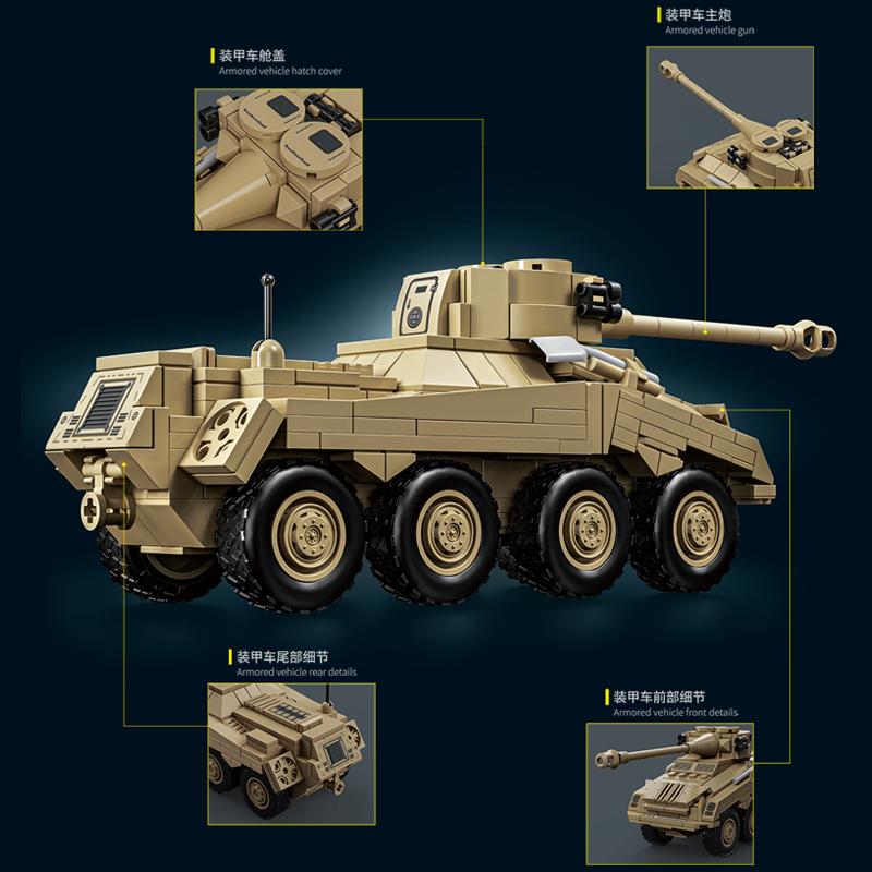 Вторая мировая война Германия Военный Бронированный Автомобиль Sd.Kfz.234 Модель Танка Строительные Блоки ИСУ-152 Тяжелое Штурмовое Орудие Танк Кирпичи Оружие Игрушка Подарок