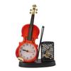 Violin Alarm Clock Retro Fashion Pencil Sharpener Function Table Alarm Clock Violin Shape Novelty