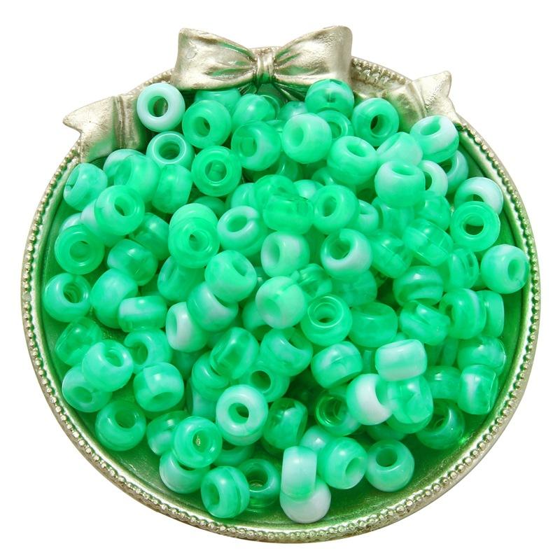 100pcs/Pack 6*9mm Big Shiny Large Hole Acrylic Spacer Beads For Jewelry Making Necklace Bracelet DIY Dreadlock