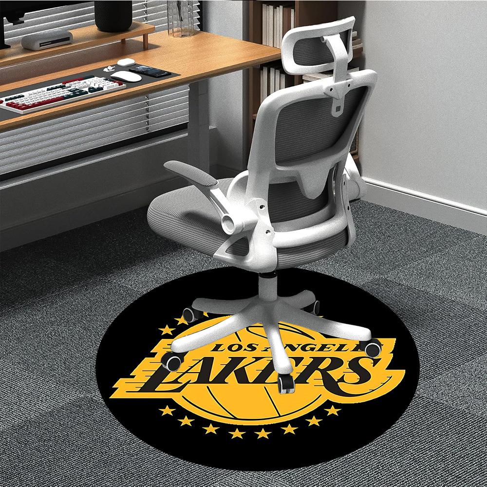 1 шт. Круглый ковер для офиса команды по баскетболу Lakers, коврик для помещений, подходит для офиса, спальни, гостиной, домашнего декора, декора комнаты, Offic a0928138
