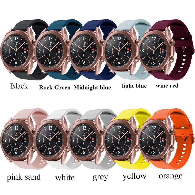 For Samsung Galaxy Watch 3 41MM 45mm Strap Band 20MM 22mm Silicone Wristband Bracelet WatchStrap For Huami Amazfit GTS GTR 2 2e