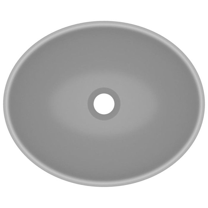 VidaXL Luxury Oval Washbasin Countertop Washbasin Toilet Hand Basin Bathroom Kitchen Home Interior Light Grey Matt 146927