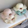 Wide Brim Kids Sun Hat Pearl Decoration Beach Hat Cute Style Straw Hat  Girls Accessories