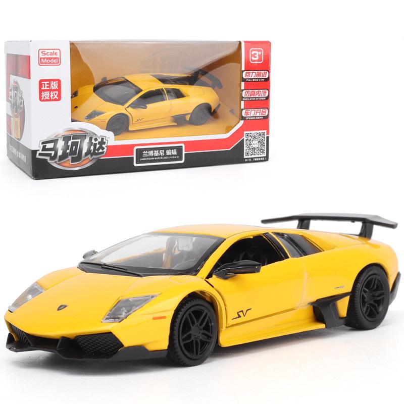 Масштаб 1/36, литая модель автомобиля Murcielago, игрушечный автомобиль из цинкового сплава для детей, игрушечный автомобиль с откатным механизмом для малышей, подарок для мальчиков и девочек