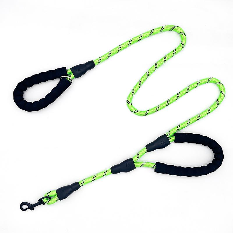 Double Handle Reflective Large Dog Leash with Logo