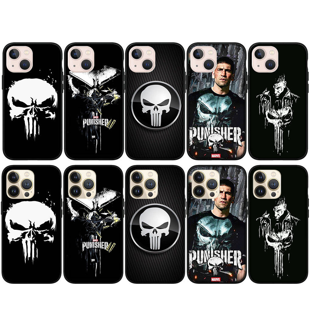 Для iPhone 16 15 X XR Samsung Galaxy S24 S23 Plus Xiaomi Redmi Note 13 12 11 Pro Max 9 10 14 OPPO Huawei Чехол Marvel Punishers Skull Phone Case