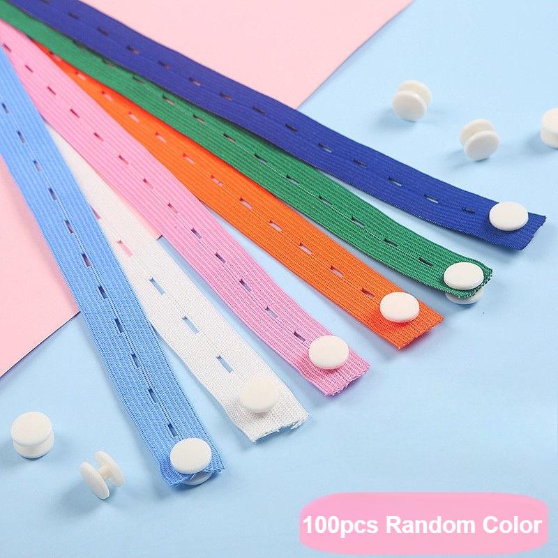30/50/100pcs Durable polyester Elastic Organizer Straps with Adjustable Buttons - Ideal for Clothing Storage,Luggage Space Saver