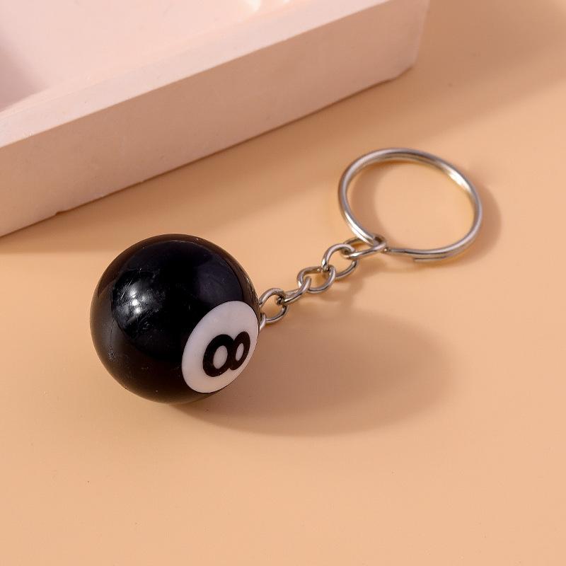 Fashion Creative Billiard Pool Keychain Table Ball Key Ring Lucky Black No.8 Key Chain 25mm Resin Ball Jewelry Gift