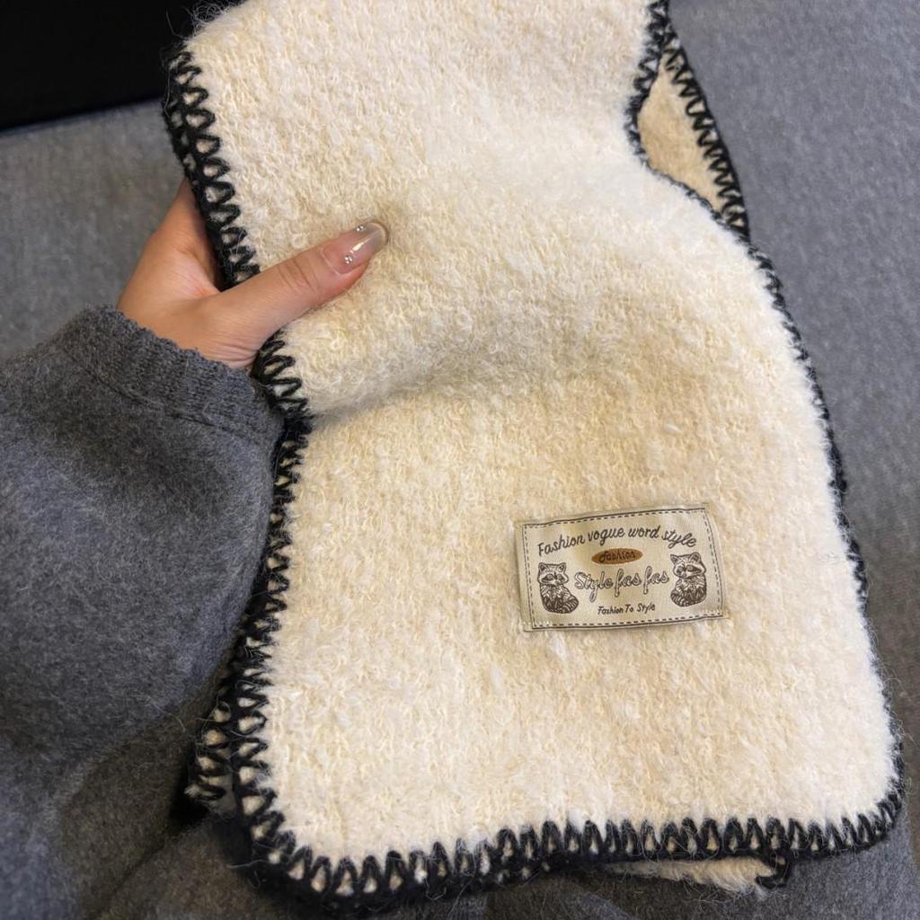 Retro Loose Knit Scarf: Thick, Warm, Versatile for Autumn & Winter