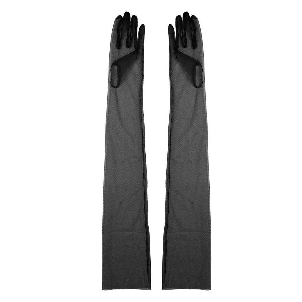 Женские длинные тюлевые перчатки, прозрачные свадебные перчатки, перчатки для оперной вечеринки