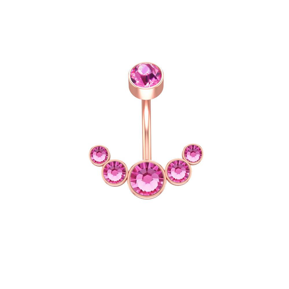 Party Bar 316L Surgical Steel Gifts Women Body Jewelry Belly Button Ring Crystal Curved Navel Ring