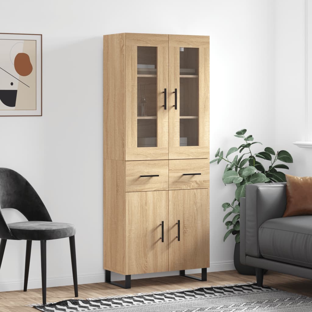 Высокий комод Sonoma Oak 69,5 x 34 x 180 см ДСП
