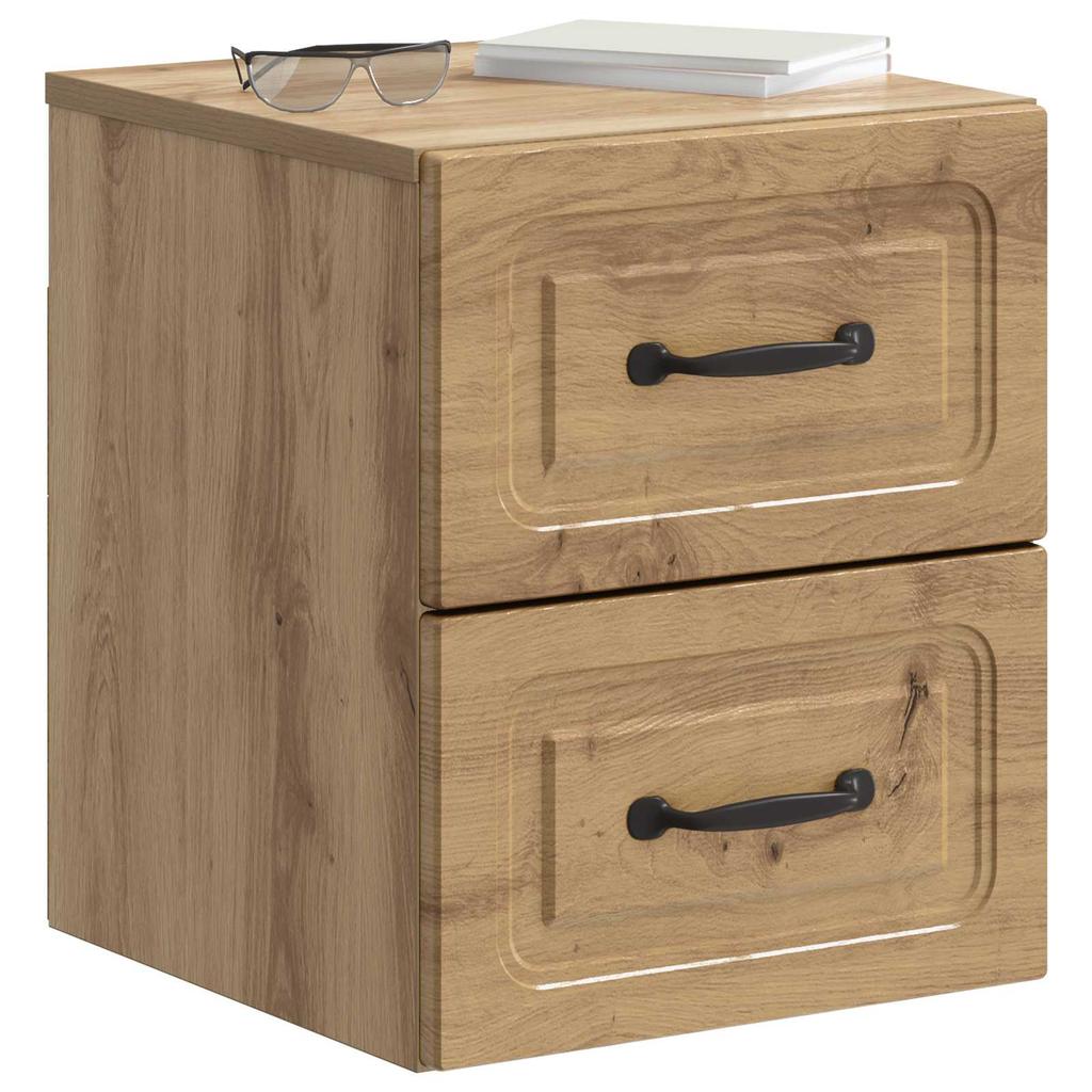 Wall Mounted Nightstand Artisan Oak Finish 34.5 x 33 x 40 cm