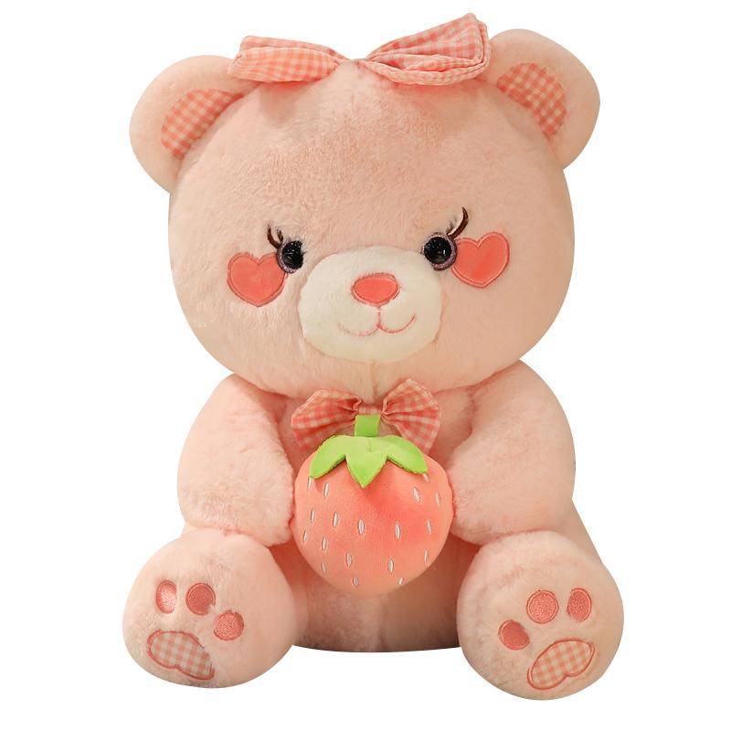 35-55 Cm Bear Stuffed Doll Plush Strawberry Bear Toy Animal Soft Plushie Pillow Cushion Kids Baby Comforting Gift