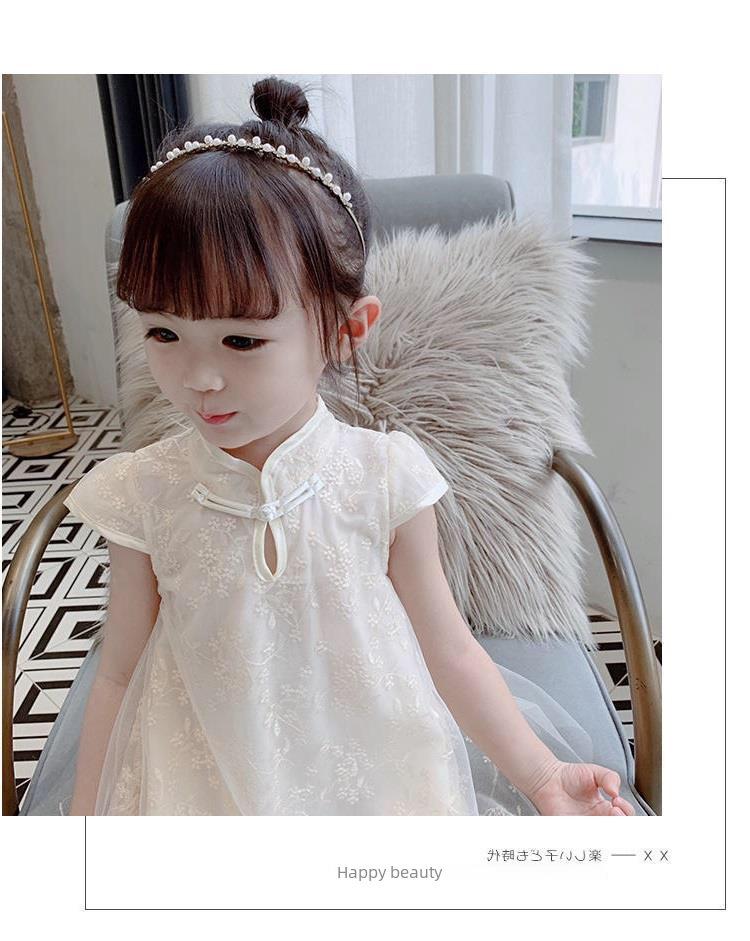 Летнее облегающее платье-ципао для девочек в стиле ретро с юбкой в китайском стиле