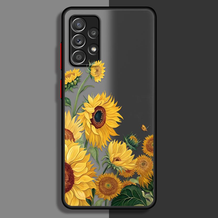 Цветок Подсолнух Чехол для Телефона для Samsung Galaxy A35 A56 A55 A34 A36 A54 A16 A15 A14 A23 A73 A33 A52S A72 A17 A52 A53