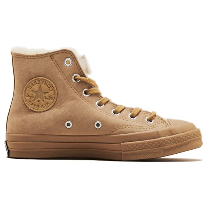 Converse Chuck 70 Hi 'Khaki Shearling' Удобные и стильные высокие эспадрильи унисекс коричневого цвета