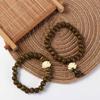 Четки из дерева, браслеты-стренд с бусинами, плетеный вручную браслет из зеленого натурального сандала для девочки