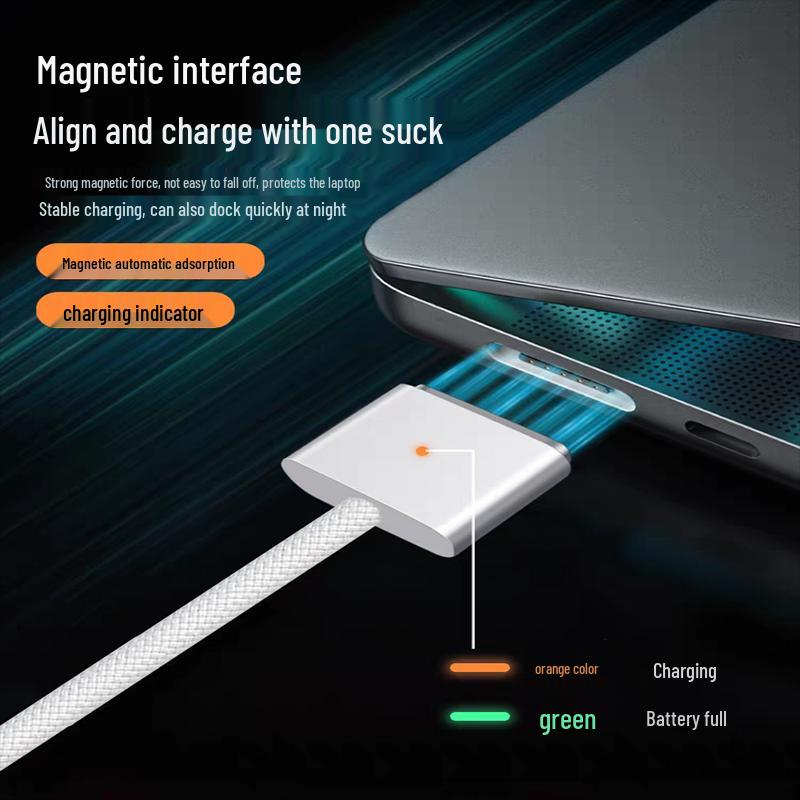 BIYAOZI Магнитный кабель для зарядки Type-C на MagSafe 2 для MacBook