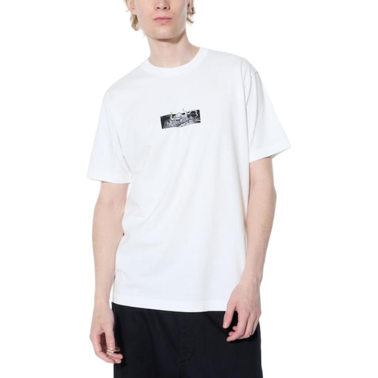 Uniqlo X One Piece Коллаборация SS24 Принт с буквами Аниме-узор Круглый вырез Короткий рукав Футболка Унисекс Футболки Белый 473495-00