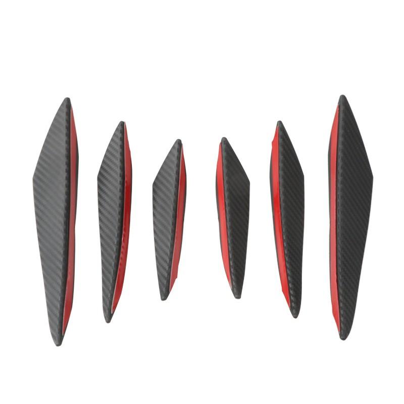 6pcs/Set Universal Front Bumper Lip Decoration Diffuser Splitter Fins Body Spoiler Canards Valence Chin Car Tuning Canard