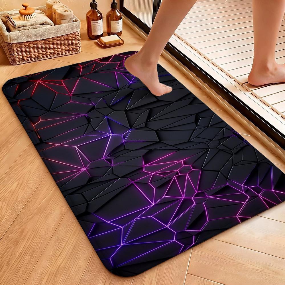 Neon Geometry Indoor Rug Durable Stainresistant Easyclean Carpet For Bedroom Kitchen Bathroom Home Decor Birthday Gift