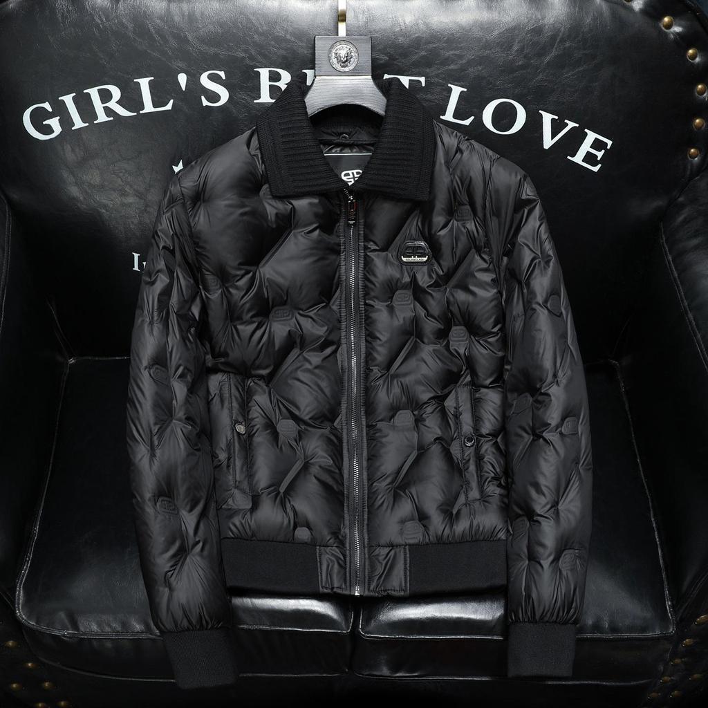 Европейская съемная воротник Темно-цветочный пуховик - Зимний модный тренд 2025 года для мужчин