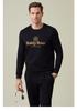 Air Layer Men's Hot Diamond Plush Logo Round Neck Hoodie