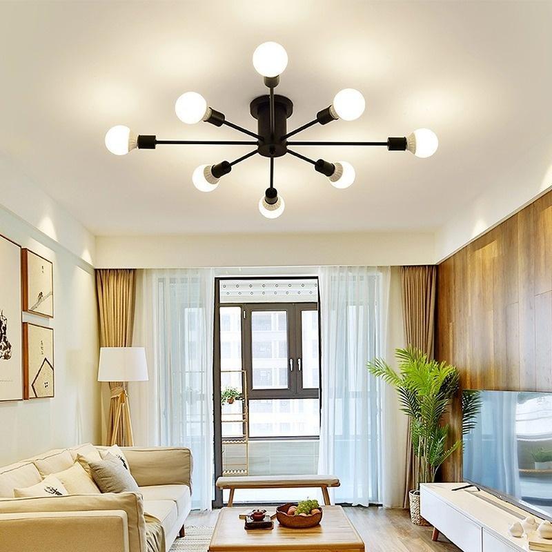 Многополюсный потолочный светильник с головкой 6/8/10, ретро промышленный лофт, скандинавский купольный светильник, освещение для украшения дома (лампочка не входит в комплект)