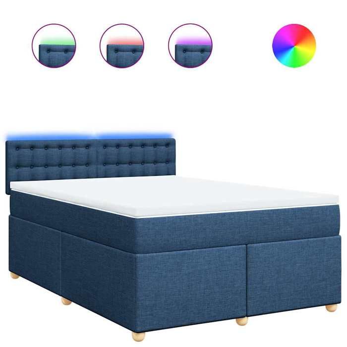 Maison Exclusive - Sommier à lattes de lit avec matelas Bleu 140x190 cm Tissu