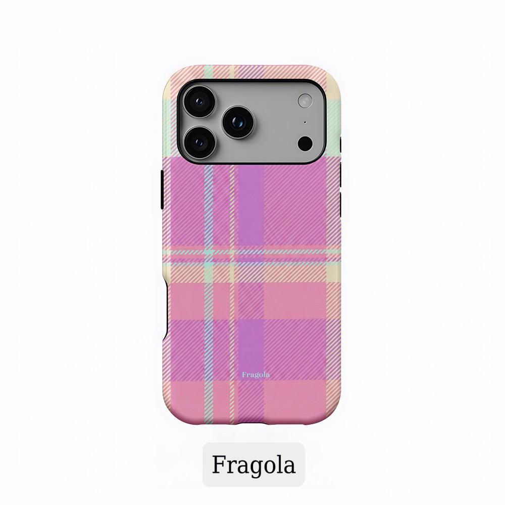Stripe Phone Case for iPhone 17 16 15 14 13 12 11 Air Pro Max Plus Luxury Clmj Fragola Coloful Stripes Double-layer Back Cover
