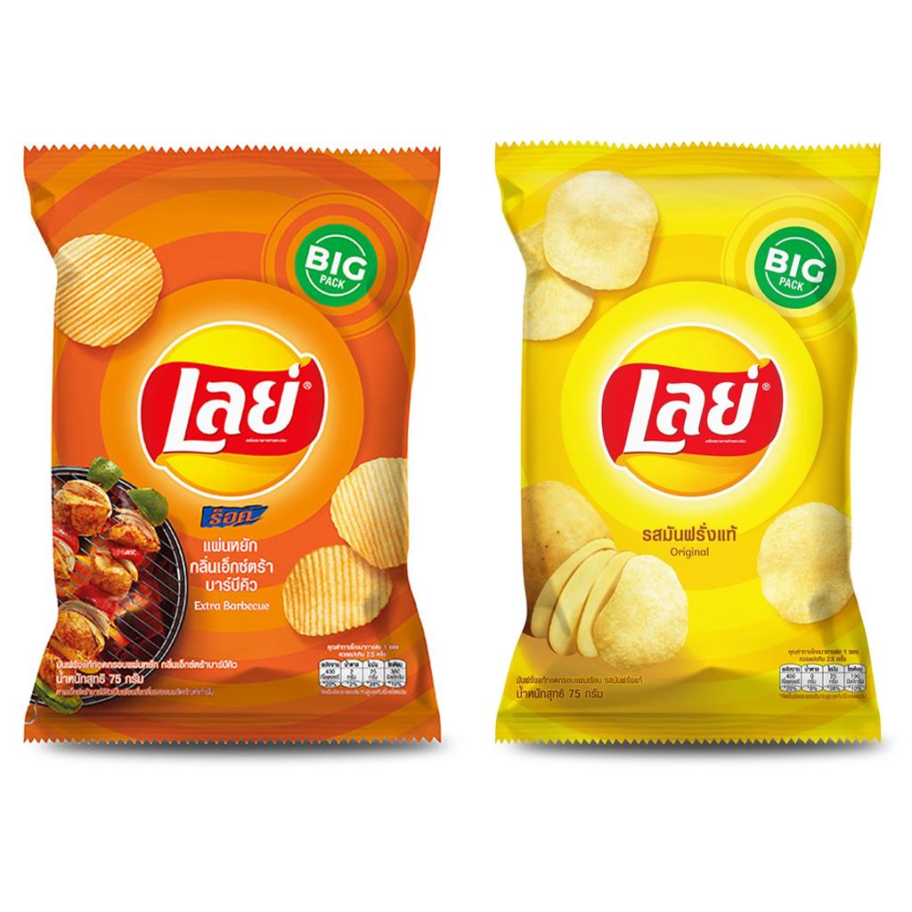 Lay's Картофельные чипсы, Тайский вкус, Тайский вкус, Тайская закуска, 67 г. - 75 г (Упаковка из 2 шт.)