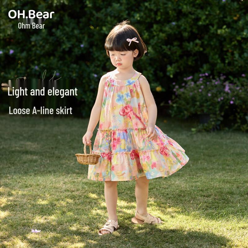 Летнее платье-принцесса с цветочным принтом Om Bear для девочек