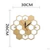 Wood Wall Clock, Hexagon Art, Wood, Bee, , Contemporary Home Decor