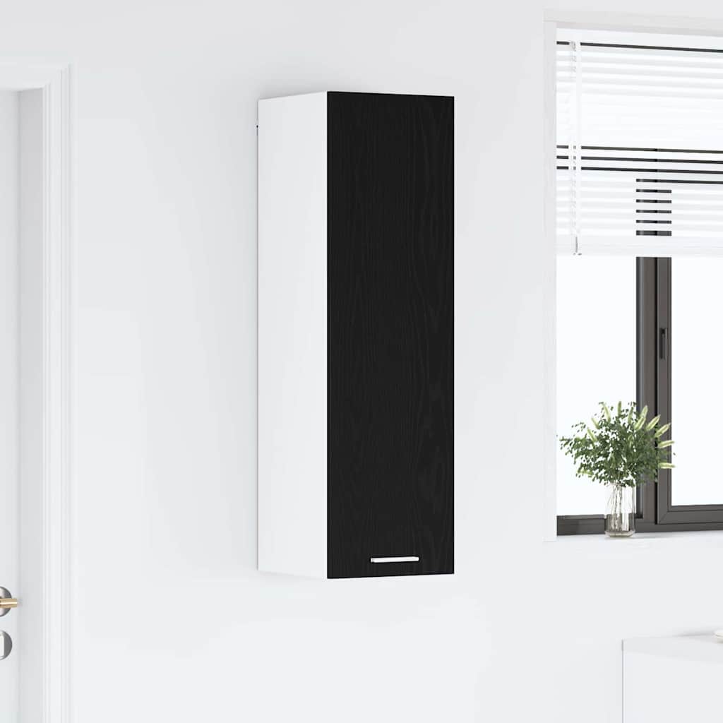 Hanging Cabinet with Storage Black Oak Effect 30 x 31 x 100 cm