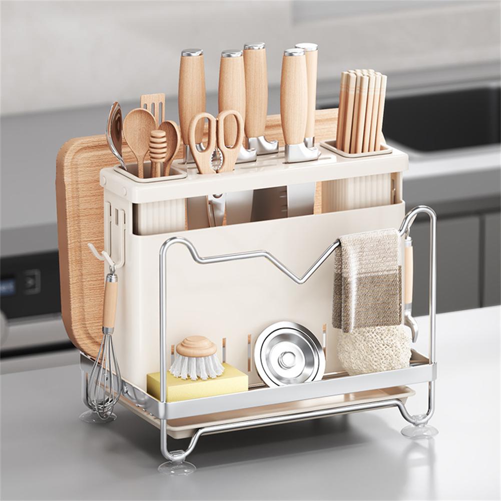 1 шт. Сушилка для посуды 27x18x23,7 см Держатель для хранения кухонной утвари Держатель для хранения разделочной доски и столовых приборов Для кухонной столешницы