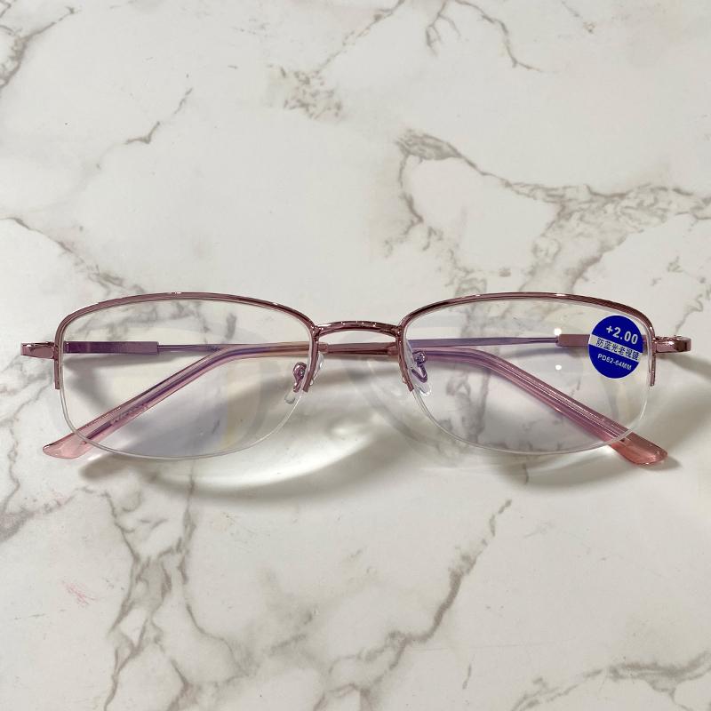 8861 Half Rim Metal Frame Presbyopia Minus 250 Blue Ray Blue Filter Supplier Glasses Women Corrective Reading Glasses