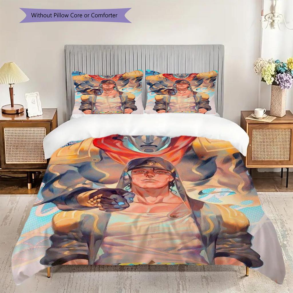 Jojos Bizarre Adventure Phantom Blood Three-piece set (1 * duvet cover + 2 * pillowcase, without core) 2D Flat Duvet cover and pillowcase