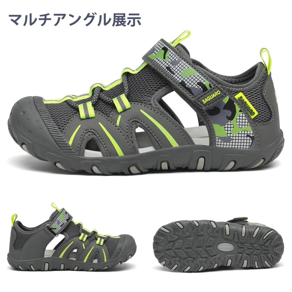 SAGUARO Kids' Sports Beach Sandals with Magic Toe Protection and Anti-Slip Design for Boys and Girls, Perfect for Outdoor Activities and Summer