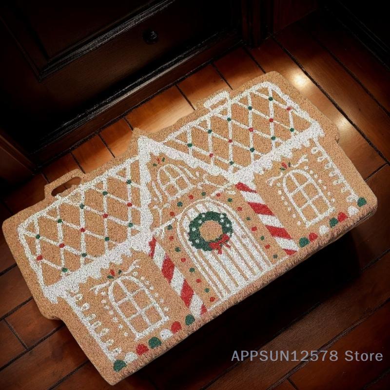 Christmas Doormat – Imitation Cashmere, Non-Slip Floor Mat for Front Door, Kitchen, Bathroom and Home Holiday Decor