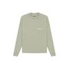 Essentials SS22 Футболка с длинным рукавом и логотипом из флока на груди Мужские топы Морская пена серо-зеленая FOG-SS22-144