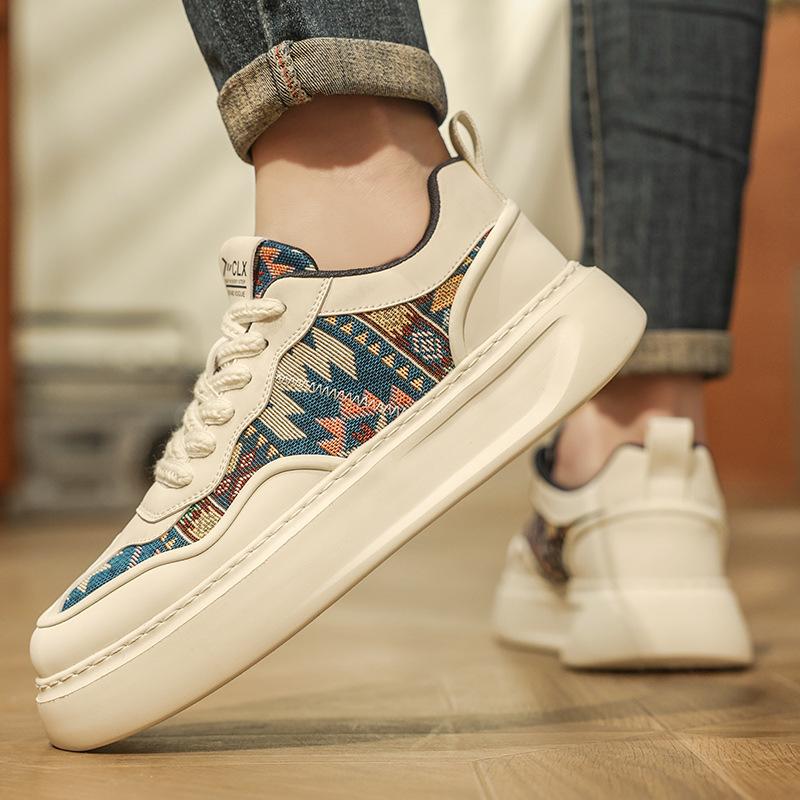 Мужская высококачественная спортивная универсальная модная дышащая повседневная обувь с низким верхом в этническом стиле, трендовая расцветка, взрывная, удобная обувь для скейтборда