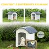 Outdoor Dog Kennel, Plastic Dog House, Raised Removable Floor, Waterproof Roof, Grey