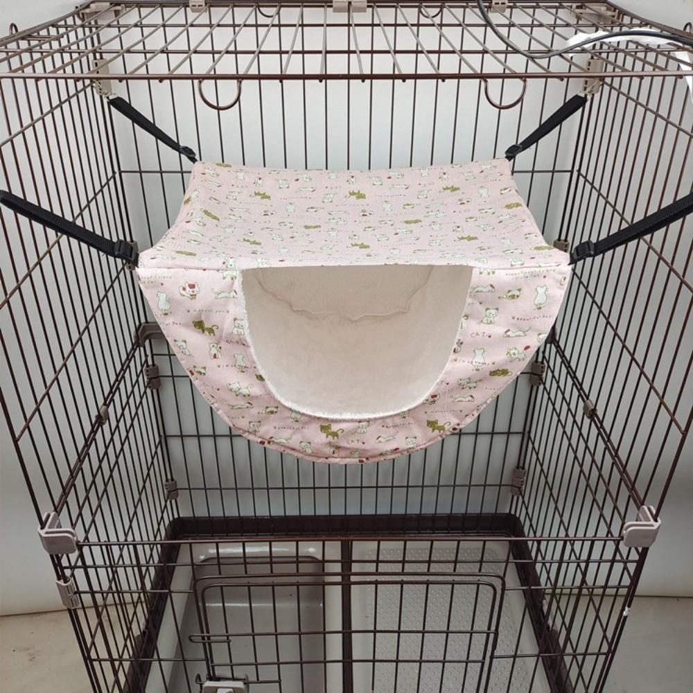 Breathable Cat Cage Hammock Adjustable Lanyard Cat Hanging Bed Kitten Swing Bed  Small Animal